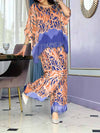 Women's Round Neck Printed Chiffon Suit