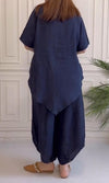 Women's Comfortable Cotton And Linen Top And Pants Two-Piece Set