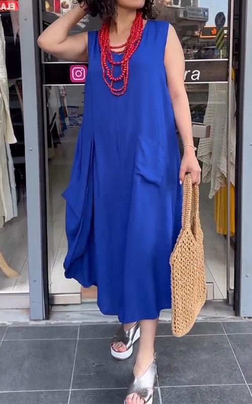 Summer Casual Round Neck Loose Dress