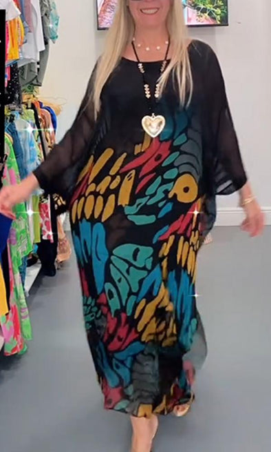 Women's chiffon pattern dress