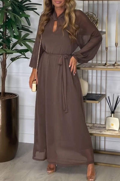 Casual Solid Color Long Sleeve Dress