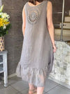 Summer vest cotton and linen patchwork dress