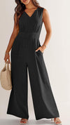 Casual V-neck Sleeveless Jumpsuit