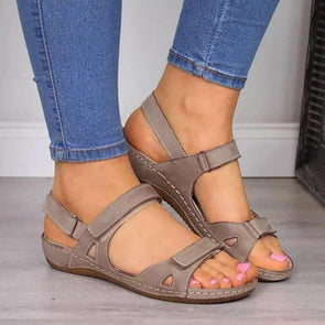 Velcro Strap Wedge Sandals