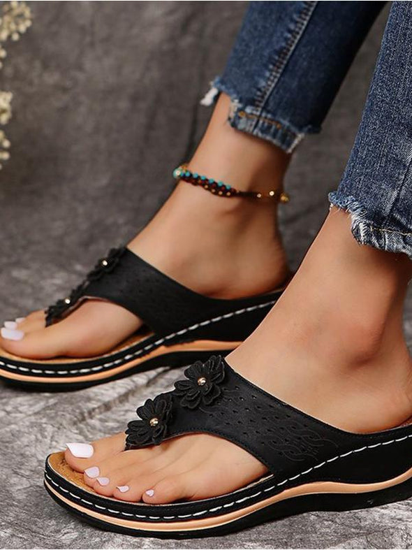 Women's Round Toe Wedge Sandals