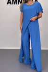 Women Cotton And Linen Top & Trousers Two-piece Set
