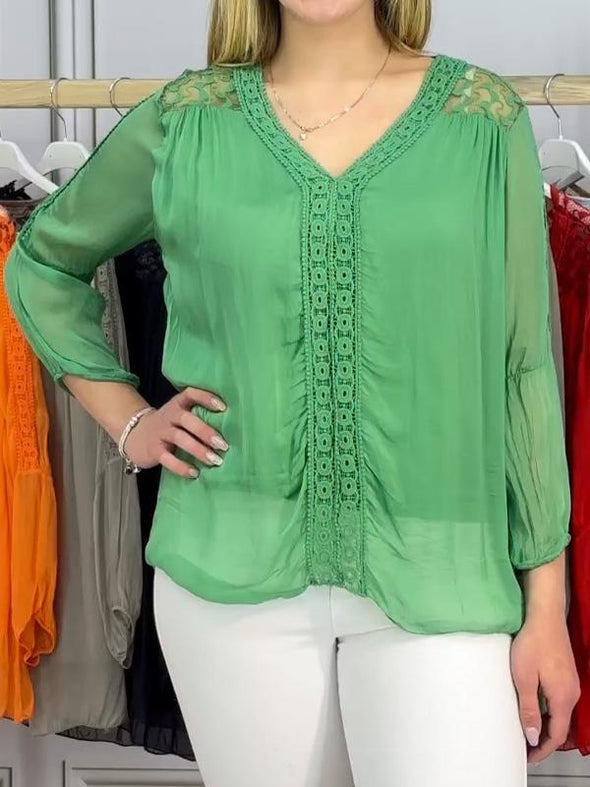 Casual And Comfortable V-Neck Cutout Top