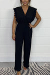 Tie Waist Pleated Leg Jumpsuit