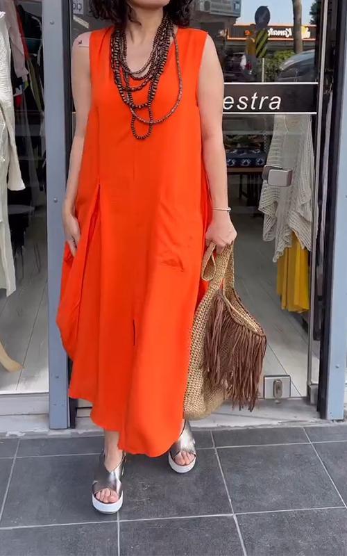 Summer Casual Round Neck Loose Dress