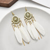 Boho Vintage Feather Earrings