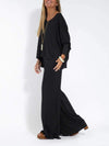 Women's Casual Long Sleeve Round Neck Suit