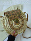 Women's one shoulder mini simple woven beach bag